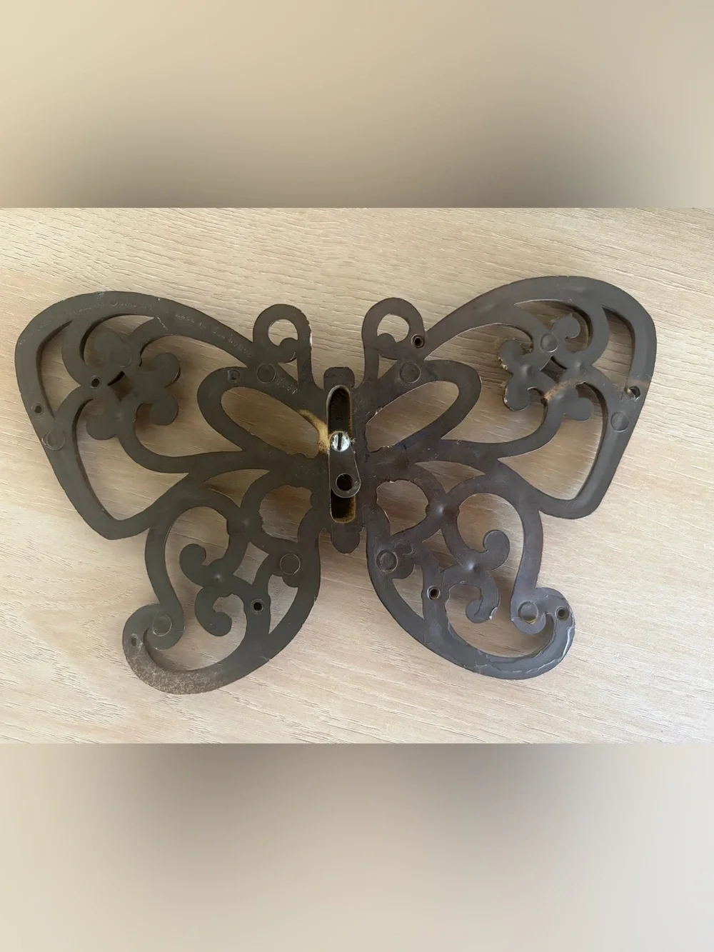 Vintage HOMCO Butterfly Wall Hangings Set of 2 | Faux Wicker 1970s | Retro Boho